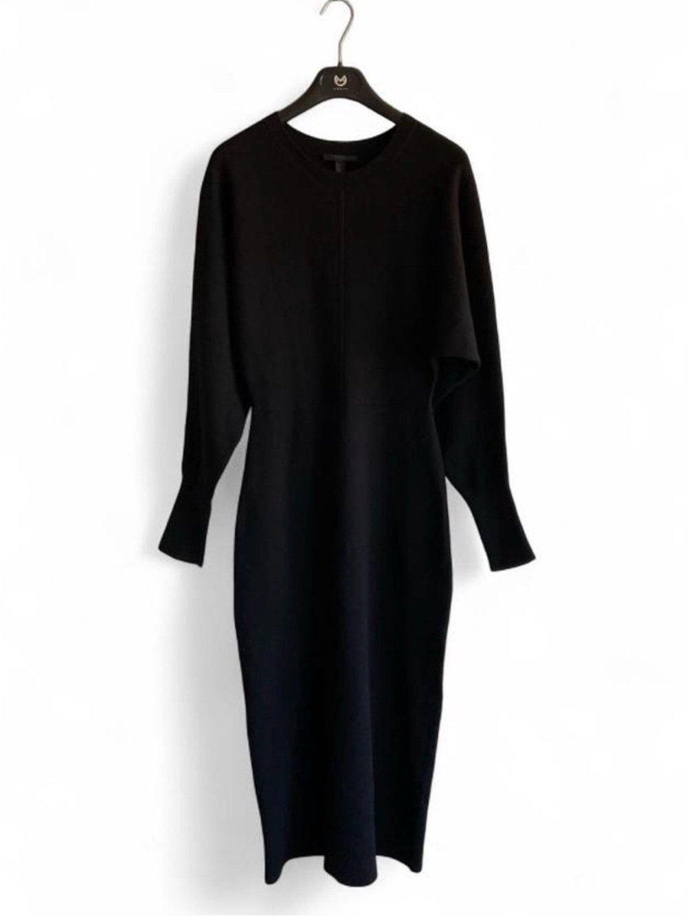 COS *WOOL* Blend Sweater Dress | Black Bodycon Knit Ribbed Long Sleeve SMALL